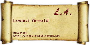 Lovasi Arnold névjegykártya